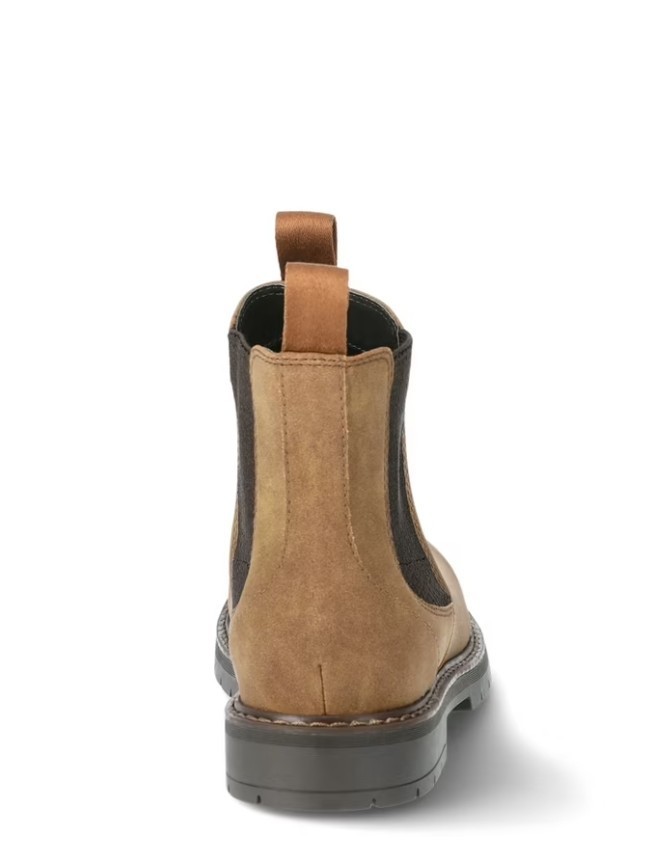 Portland Men’s Brown Suede Chelsea Ankle Boots Round Toe Slip-On Size 12