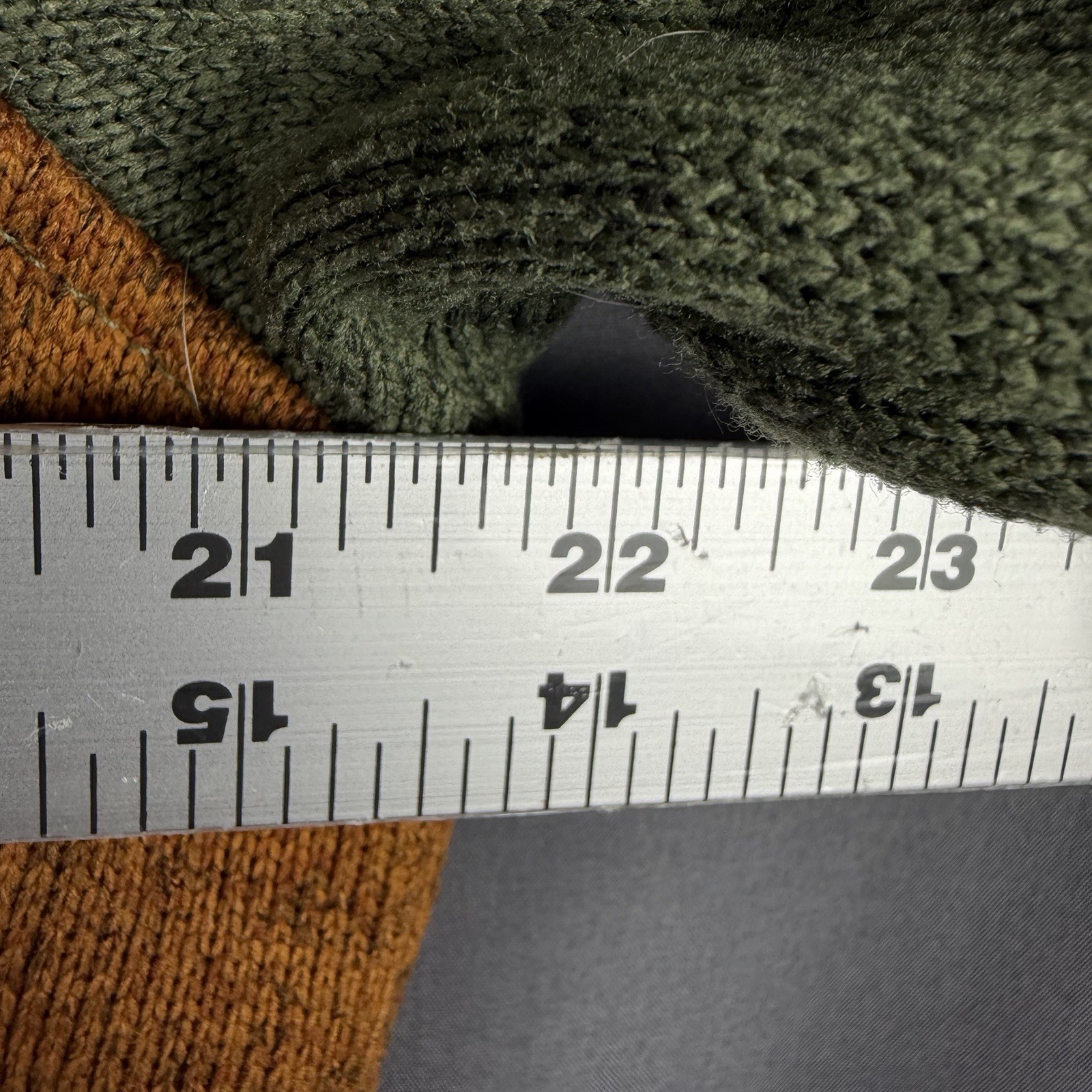 LL Bean Fleece Pullover Mens Medium Snap T Green Orange Colorblock Hike Camping