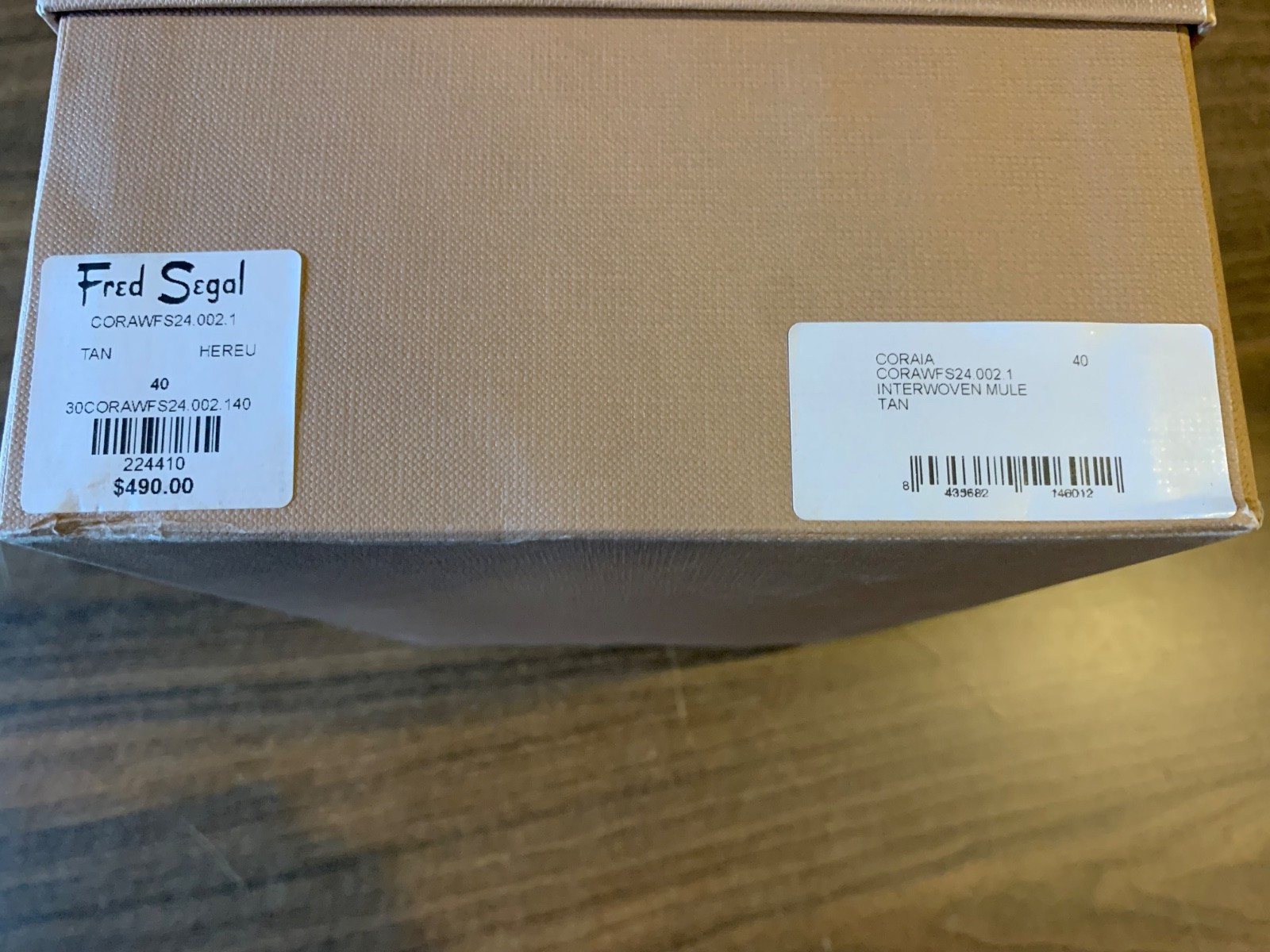 Hereu Coraia Interwoven Mule Sandals. Tan. Multiple Sizes. New In Box.