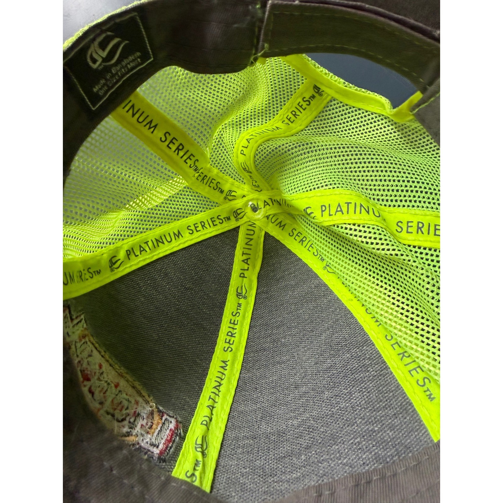 Liddell Platinum Series Trucker Hat Mens Grey Neon Green Mesh Snapback Cap