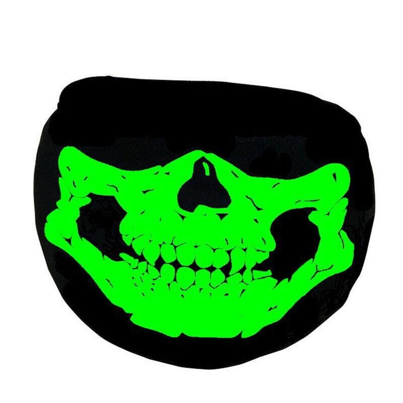 New Large Skull Black Face Mask Fashion Glows in the Dark Washable Reusable