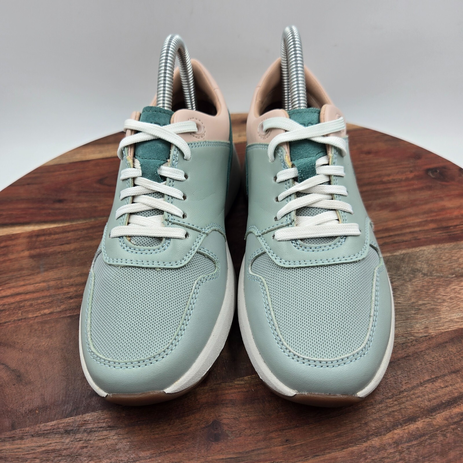 Rockport Trustride Shoes Women’s 5W Wide Green Pink Leather Comfort Sneakers