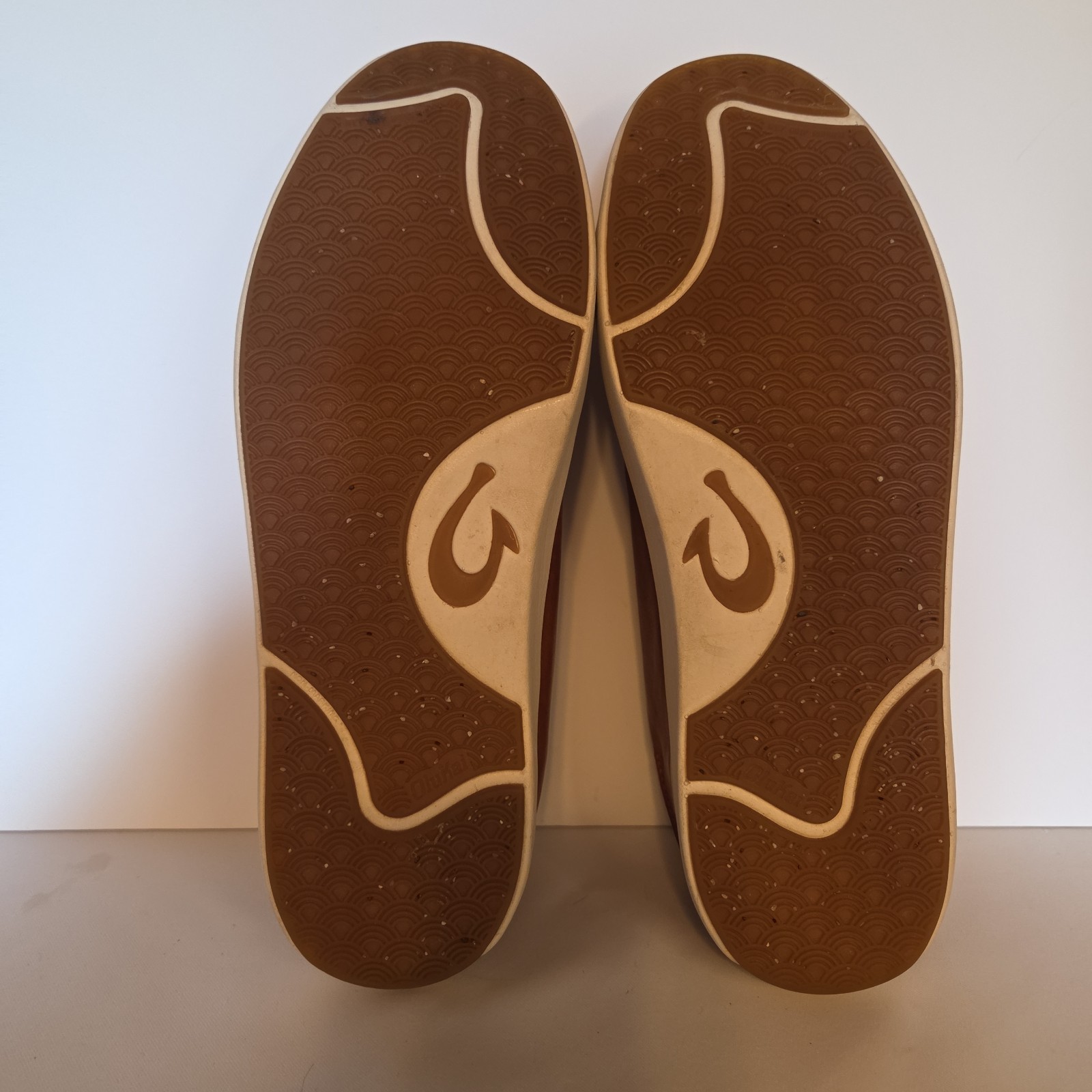 OluKai Lae‘ahi Li ‘Ili Men’s Leather Sneakers Brown Waterproof Shoes Sz 11 EU44
