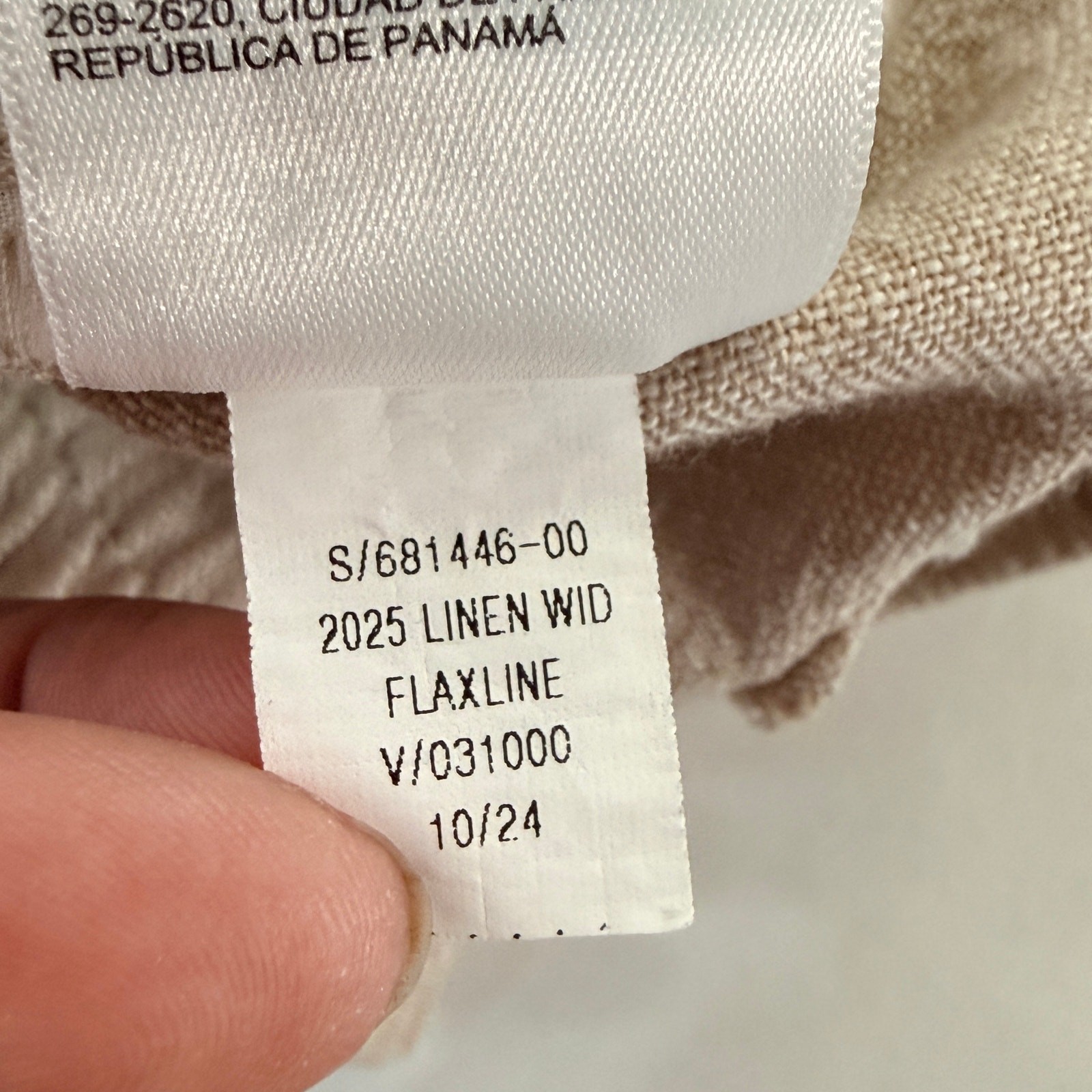 Old Navy High Rise Wide Leg Linen Blend Pants M Natural Pull On Breathable