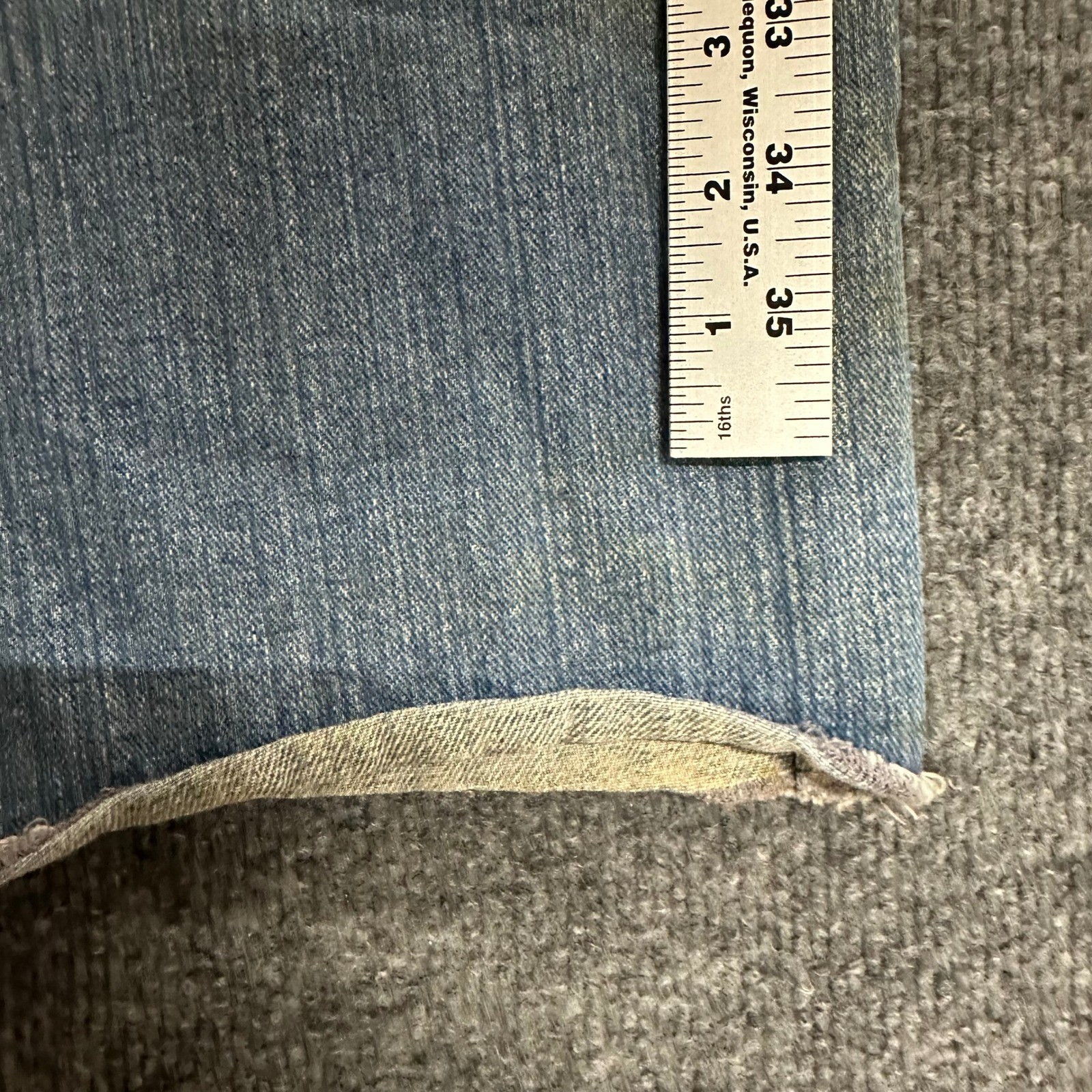 Liberty Blue Cargo Jeans Mens Size 38 Tall Blue Denim Relaxed Fit Utility