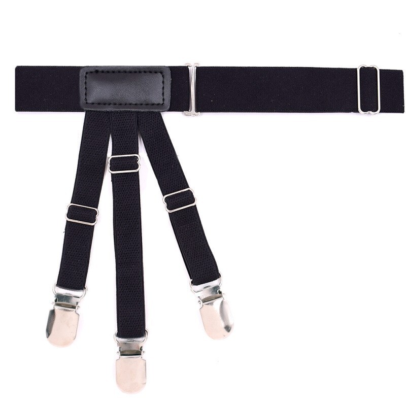 1 Pair Men’s Shirt Stay Holder Leg Thigh Suspender Elastic Garter Non-Slip Black