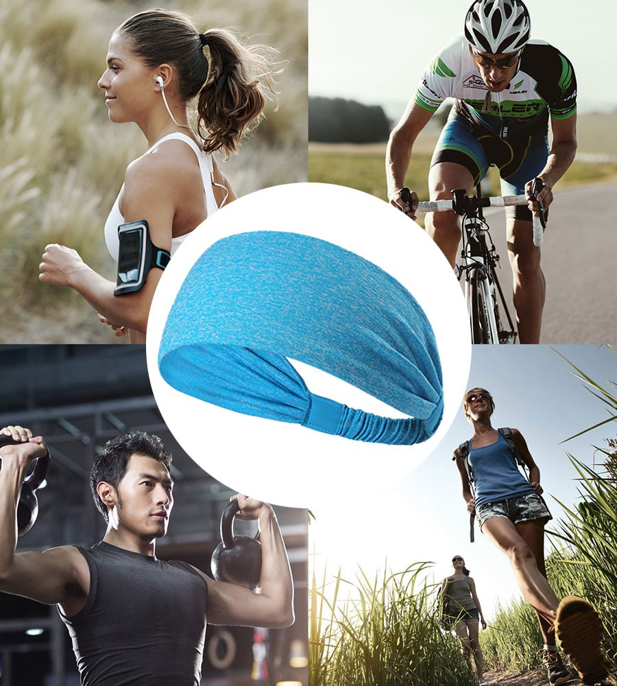 Sports Headband Fitness Sweat Bandage Hairband Tennis Yoga Absorb Sweat Headband