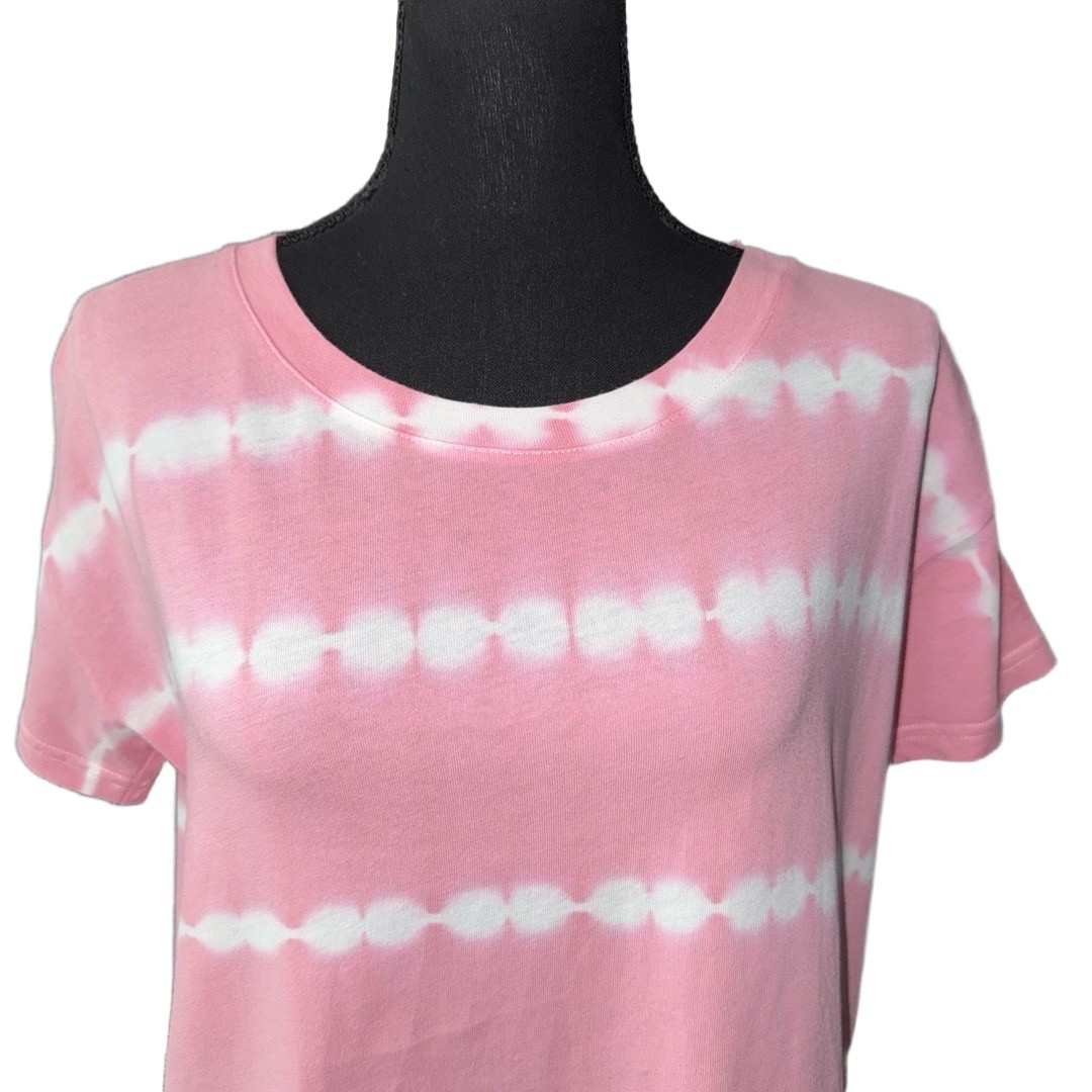 RAILS Women’s Roman Cotton Tee in Pink Waves Tie Dye-Size Small