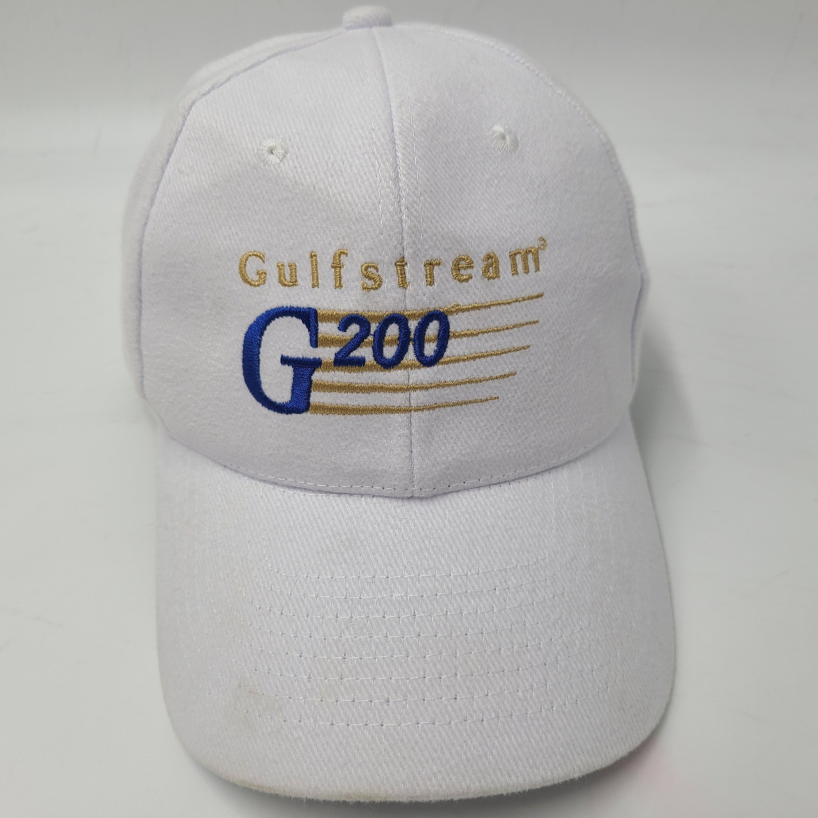 Vintage Gulfstream Hat Strapback White G200 Aviation Jet Plane Pilot Casual Men