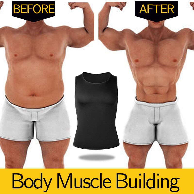 Gynecomastia Compress Tank Top Men Slim Body Shaper Vest Athletic Shirt Sauna NW