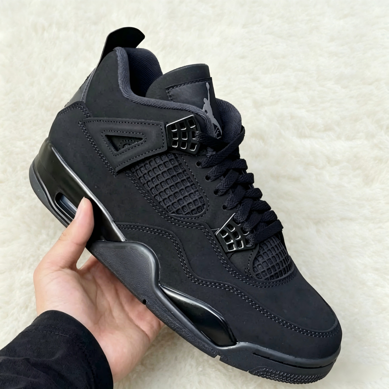 Jordan 4 Retro “Black Cat” Men’s Mid Top Basketball Shoes Sneakers