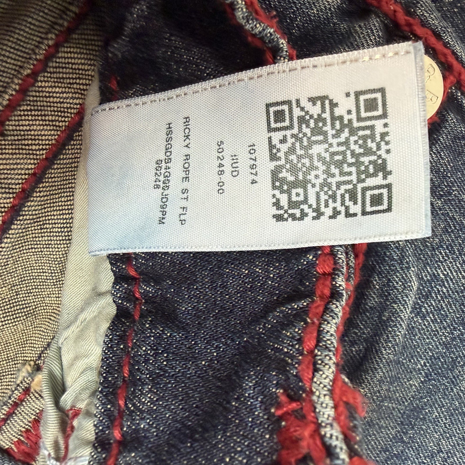 True Religion Men’s Ricky Relaxed Straight Jeans Red Rope Stiching