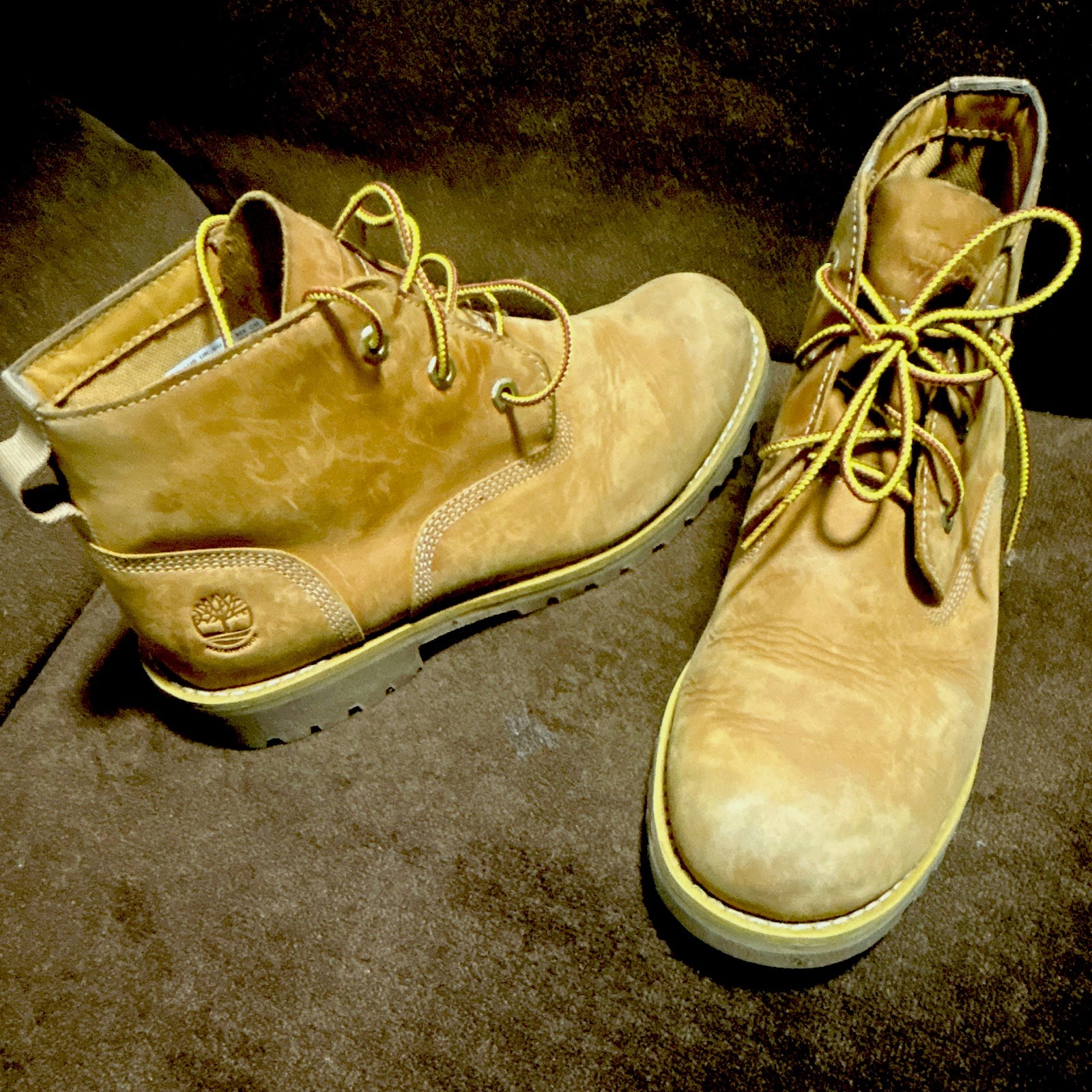 Timberland Men’s Brown Leather Chukka Ankle Boots Round Toe Lace-Up Sz 10