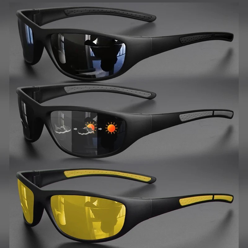 Polarized Sports Sunglasses for Men Wrap Around UV Protection Cycling Outdoor