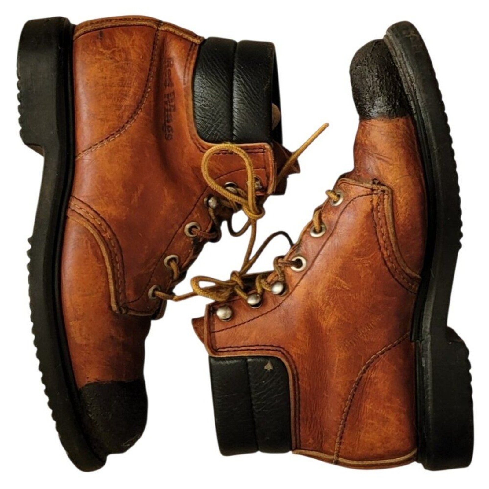 Vintage Red Wing Women’s 7 Leather Lace-Up Work Boots Tuff Toe USA Super Sole