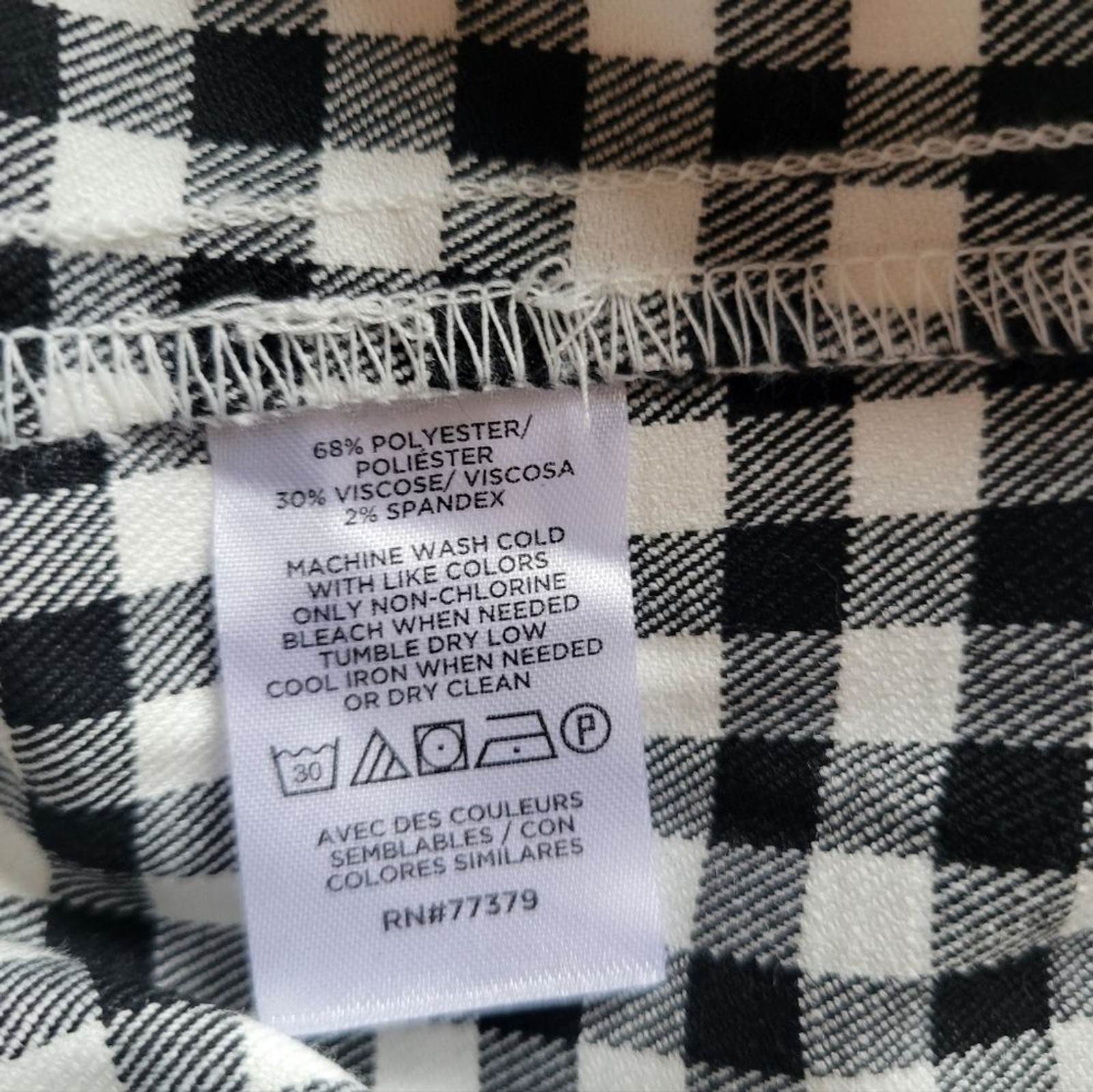 Ann Taylor The Flare Pant Ginghanm Monochrome Checkered Trousers Size 8