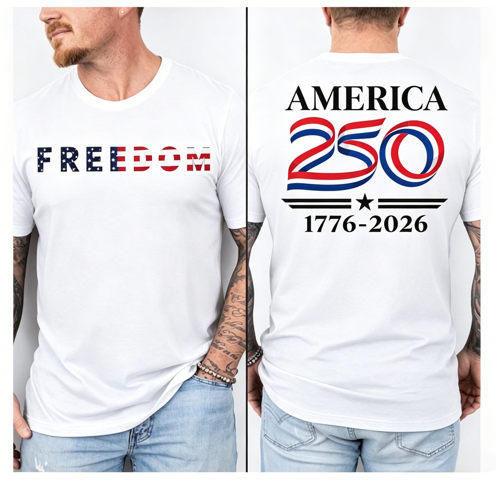 Freedom America 250 Shirt, America 1776–2026 T-Shirt, Patriotic USA Tee