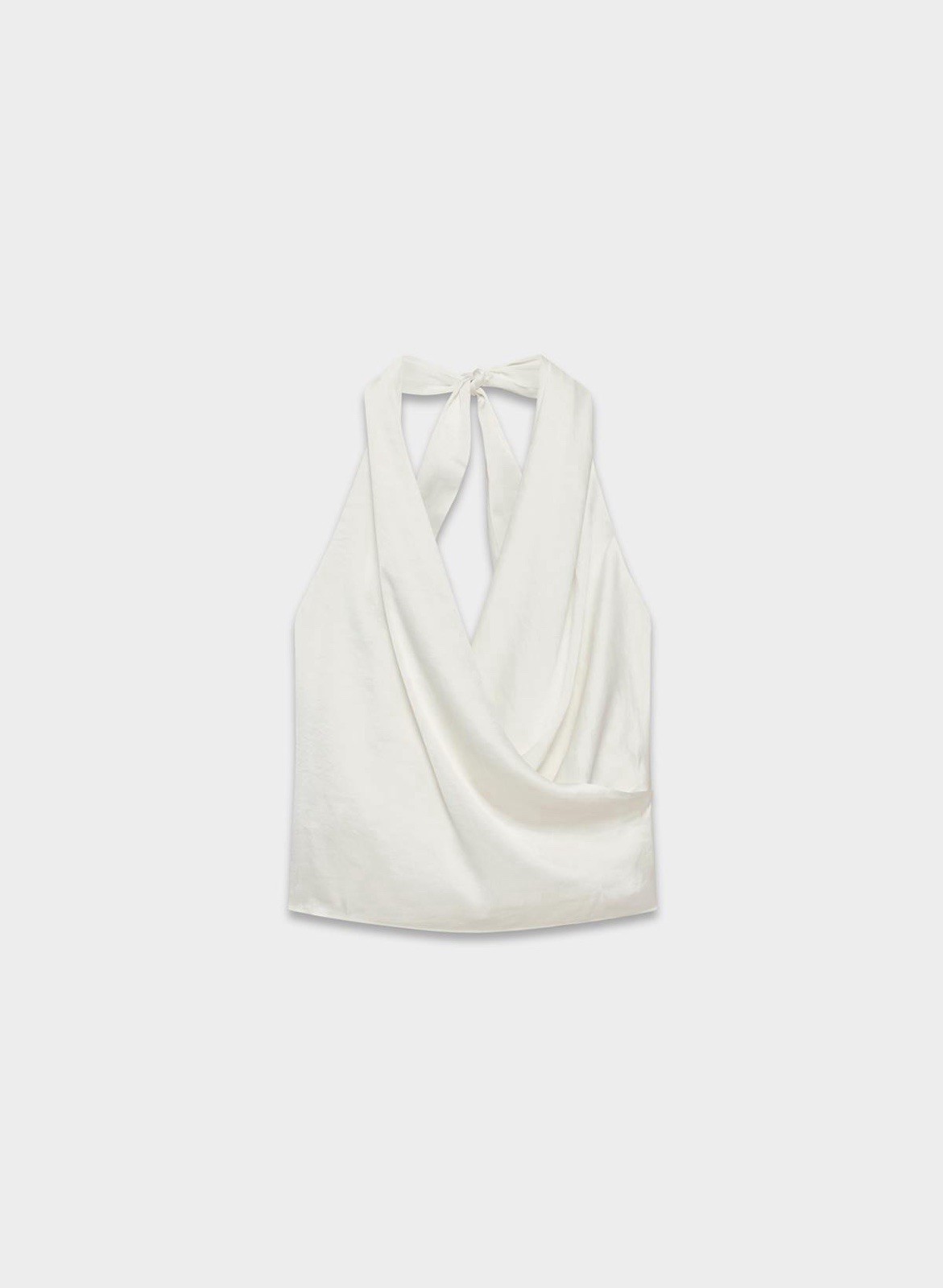 NWT Aritzia Martini Satin halter top white low cut date night going out medium