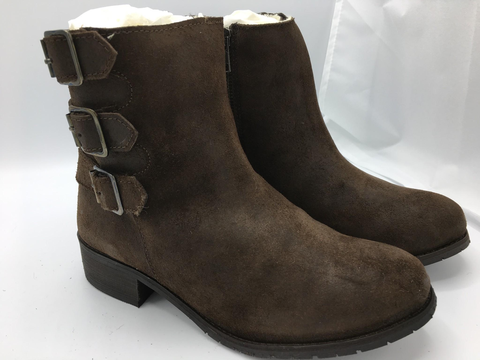 BooRoo Women’s Jules Ankle Boots (1390,1393) Dk Brown Oiled Suede Ret. $125