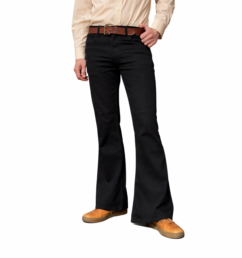 Men’s Bell Bottoms Flared Jeans- Retro Denim Flares – Classic 60s 70s Hippie