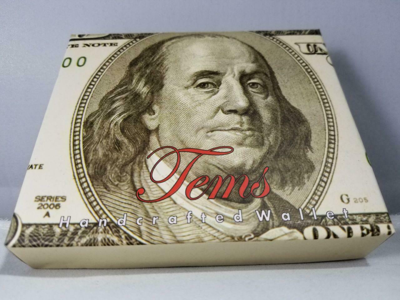 USA 100 OLD Dollar Print Men’s Leather Bifold Novelty Wallet