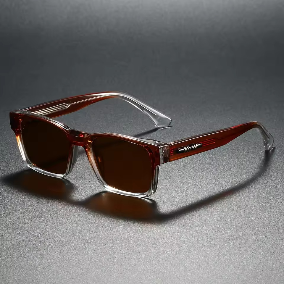 Polarized Square Sunglasses Men UV400 Unisex Metal Core Frame Outdoor Driving Fi