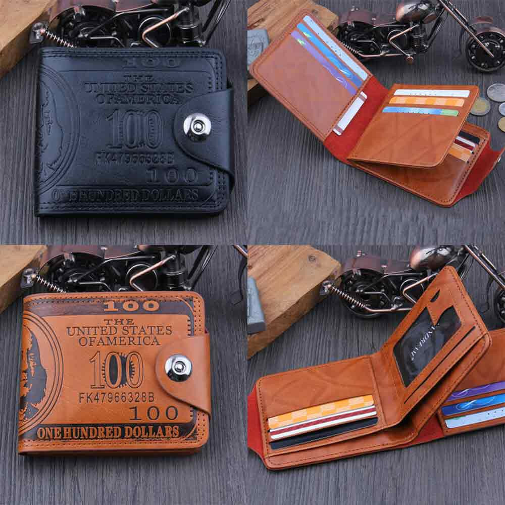 Mens Novelty US 100 Dollar Wallet Leather Bill Money Billfold Card Holder Purse