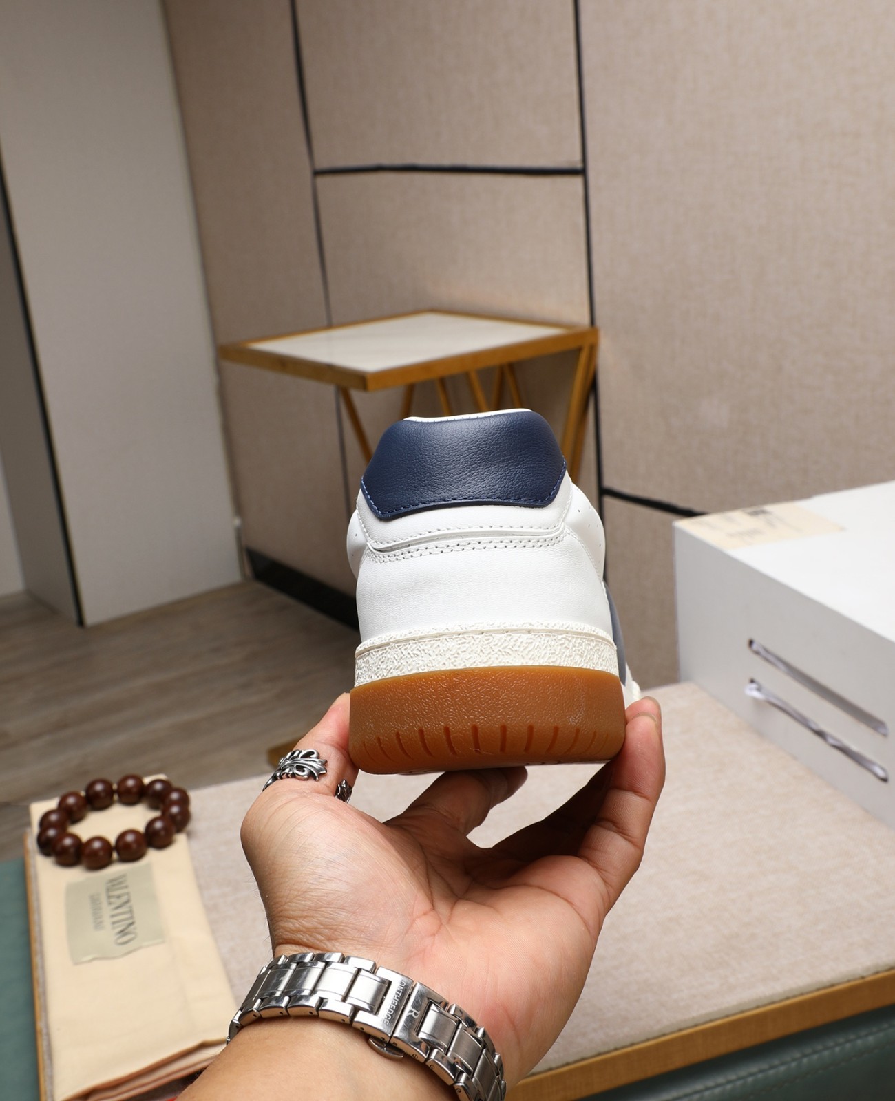 Valentino Leather Platform Sneakers 3.5cm Sole White Shoes