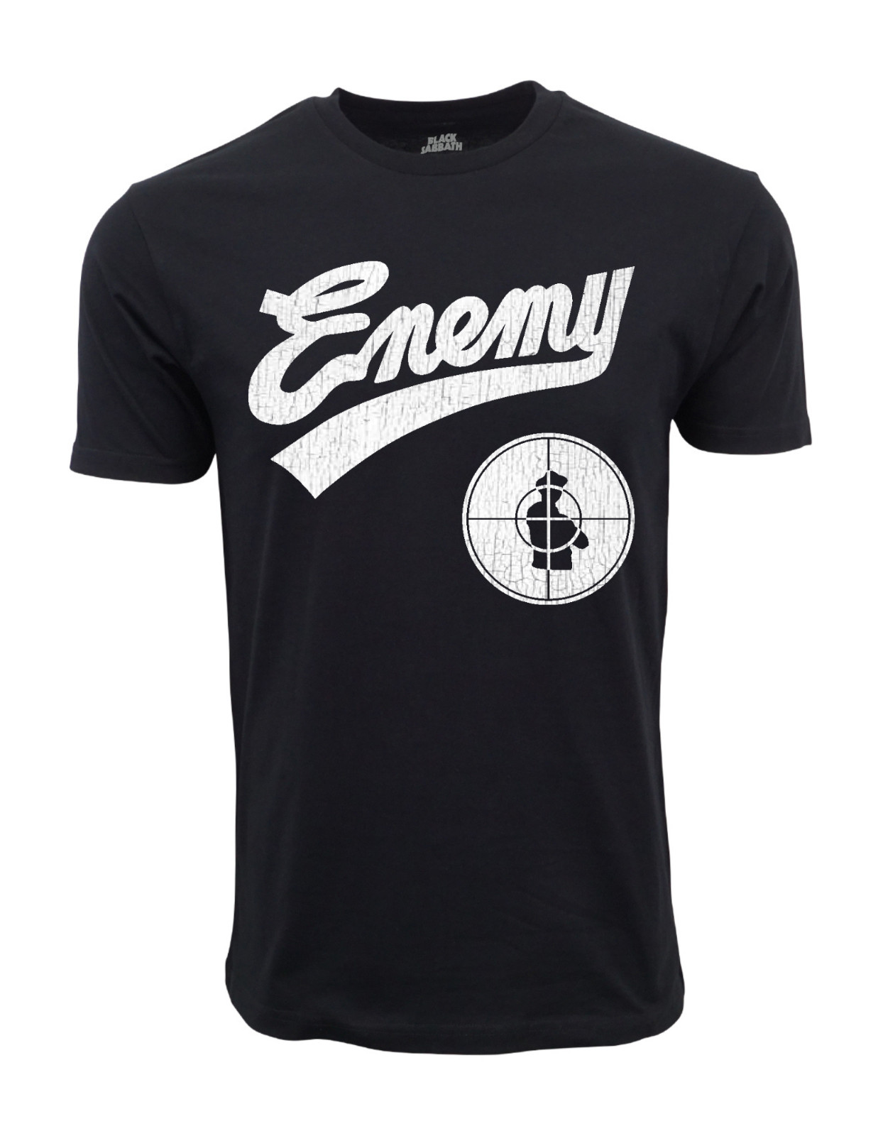 1991 PUBLIC ENEMY CROSSHAIR VINTAGE LOOK BLACK T-SHIRT
