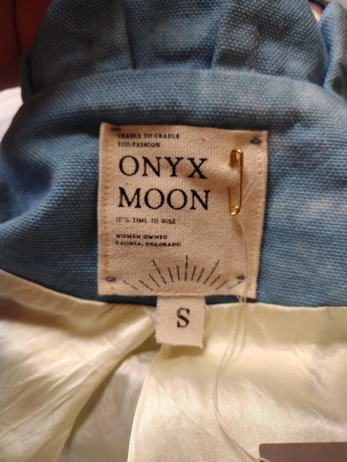 Jacket S Blue Plant Dyed Hand-Made Original Cotton Short Fully Lined