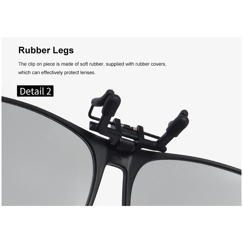 Polarized Clip-on Sunglasses Anti-Glare UV Protection Square Clip On Sun Glasses