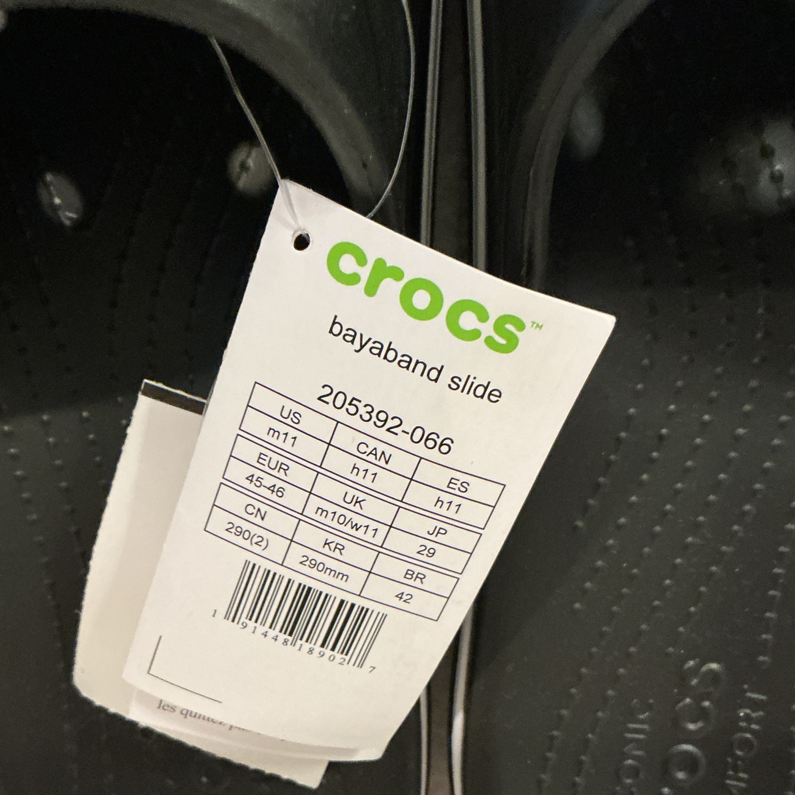 Crocs Bayaband Slide Men’s Sandals Black/White US 11M EU 45-46 205392-066