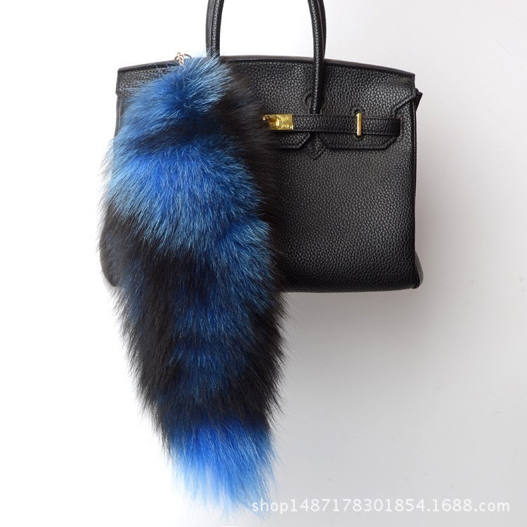 Wholesale 2/5/10pcs-16″-18″ Real Fox Fur Tail Bag Charm Pendant Cosplay Toys