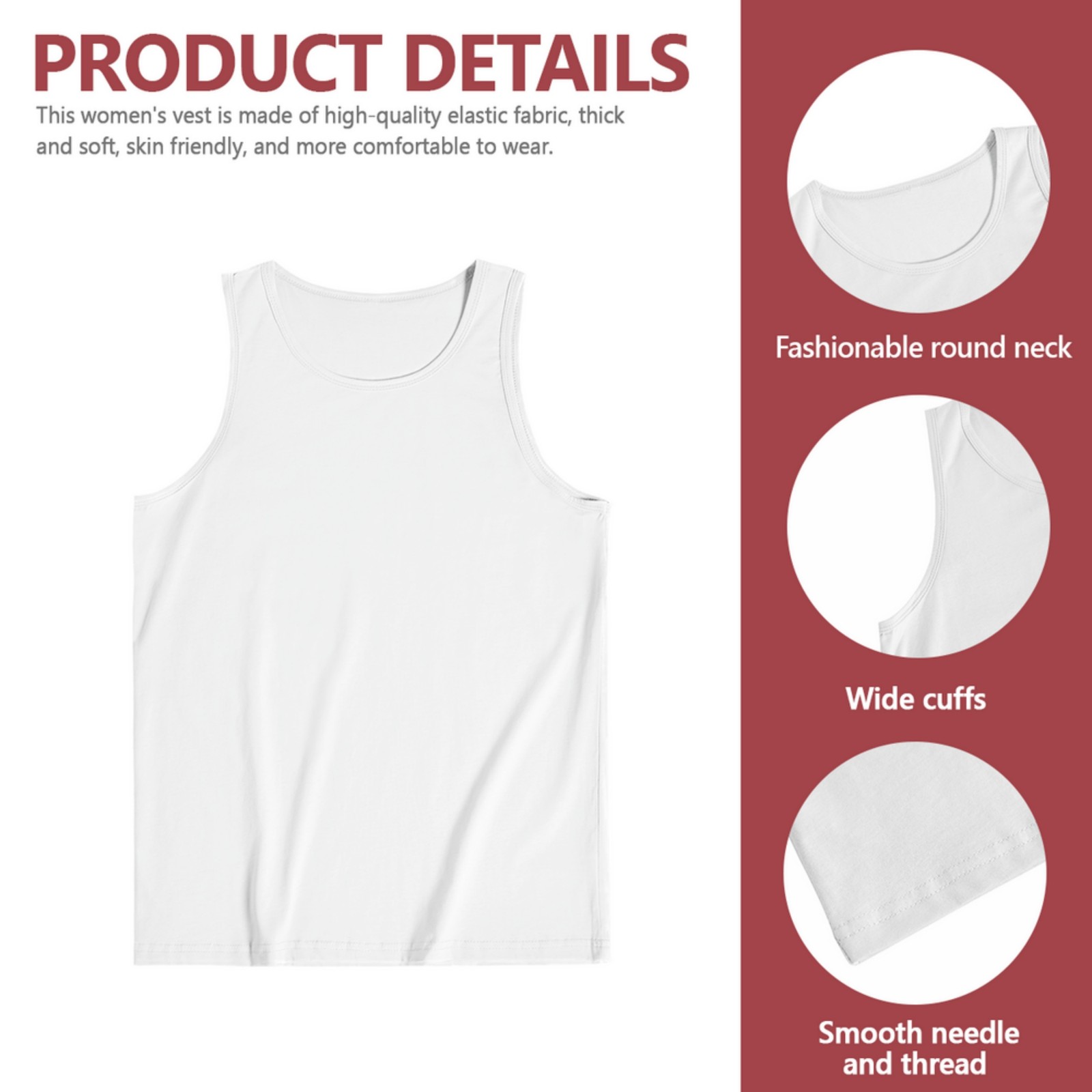 Women Birthday Gift Custom Photo Cotton Sleeveless Tank Top