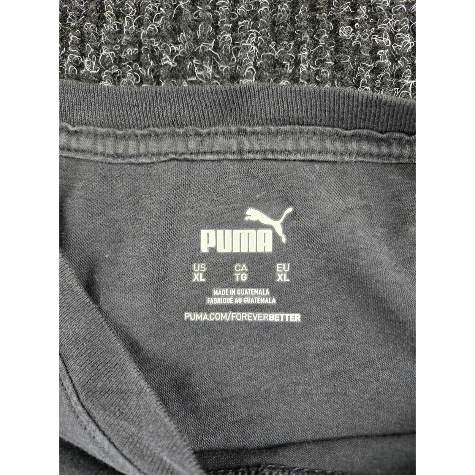 Puma Mens XL Black Graphic T-Shirt Retro Vaporwave Mountain Grid Print Tee