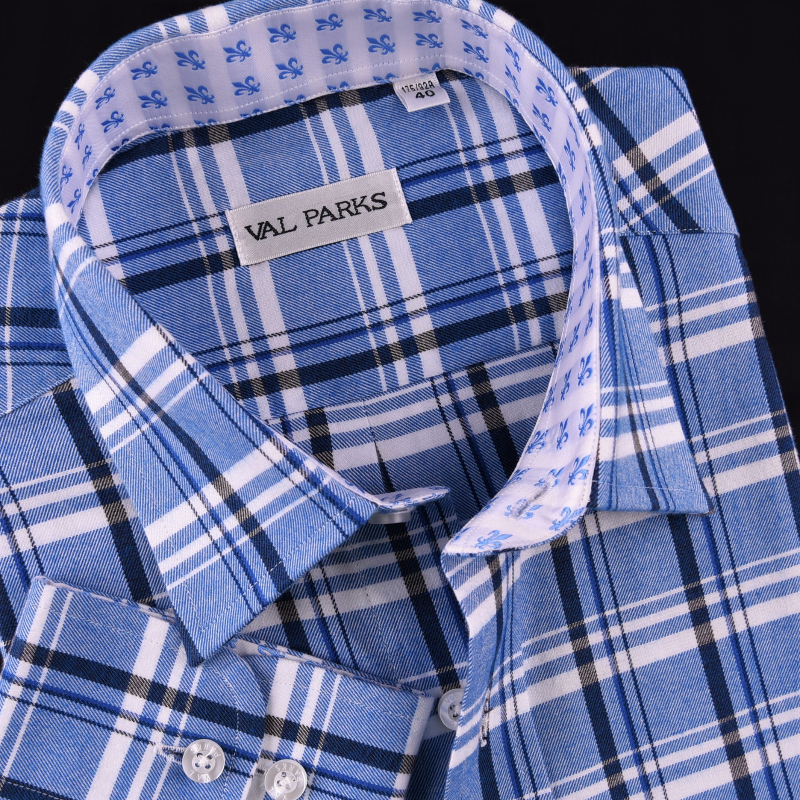 Sexy Blue Men’s Formal & Business Dress Shirt Plaids & Checks Checkered Flannel