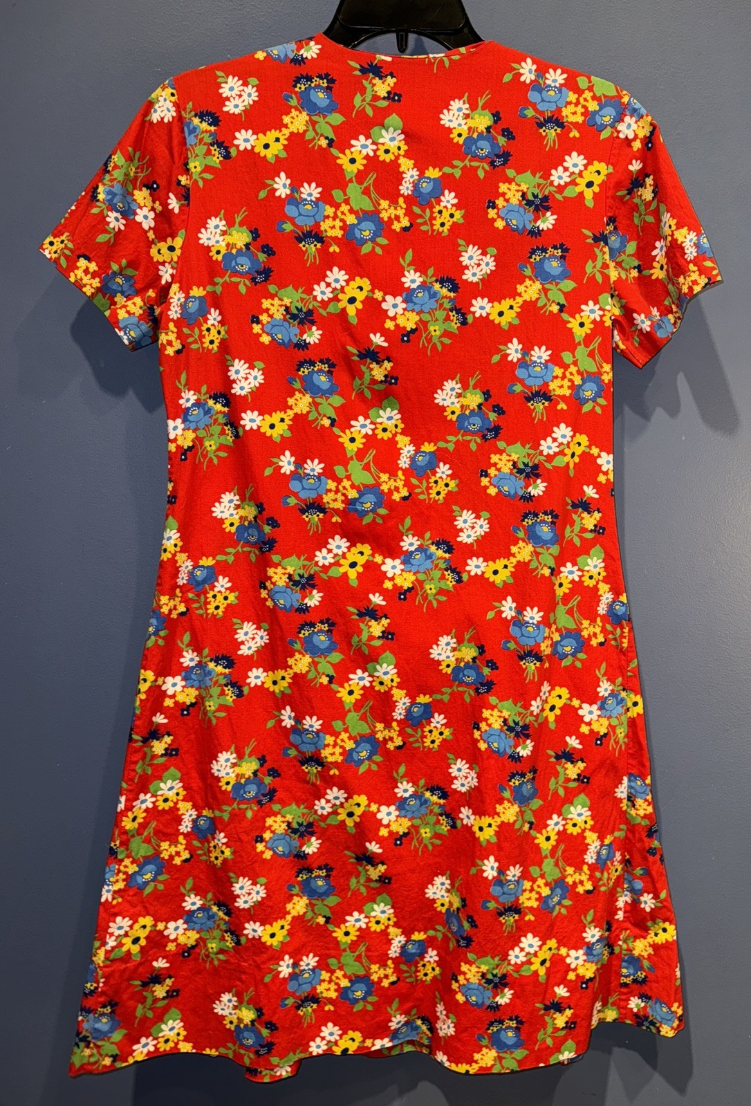 14 Day Dress, Red Floral Zip Up, Pockets, 1950 Shaker Square By Bill Sims