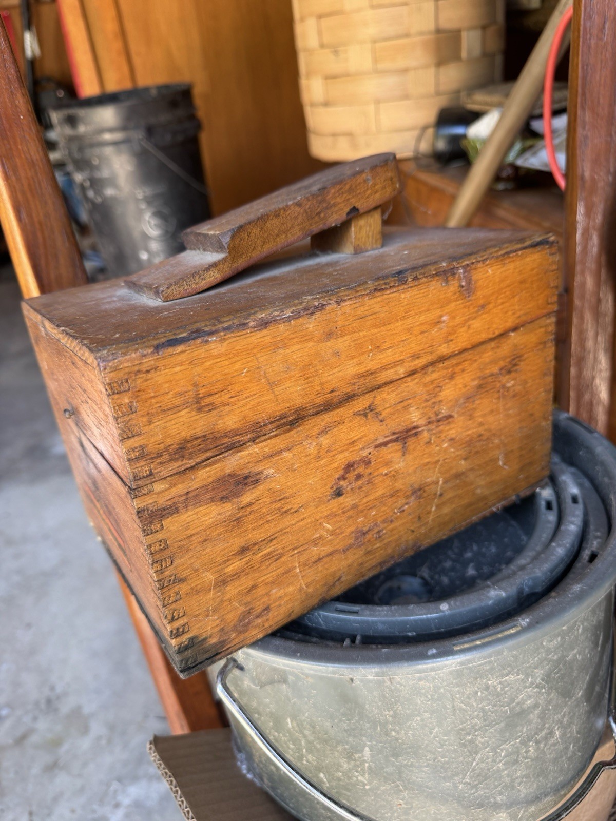 Griffin Shinemaster Wooden Shoe Shine Box Carry Case, Brown, Original