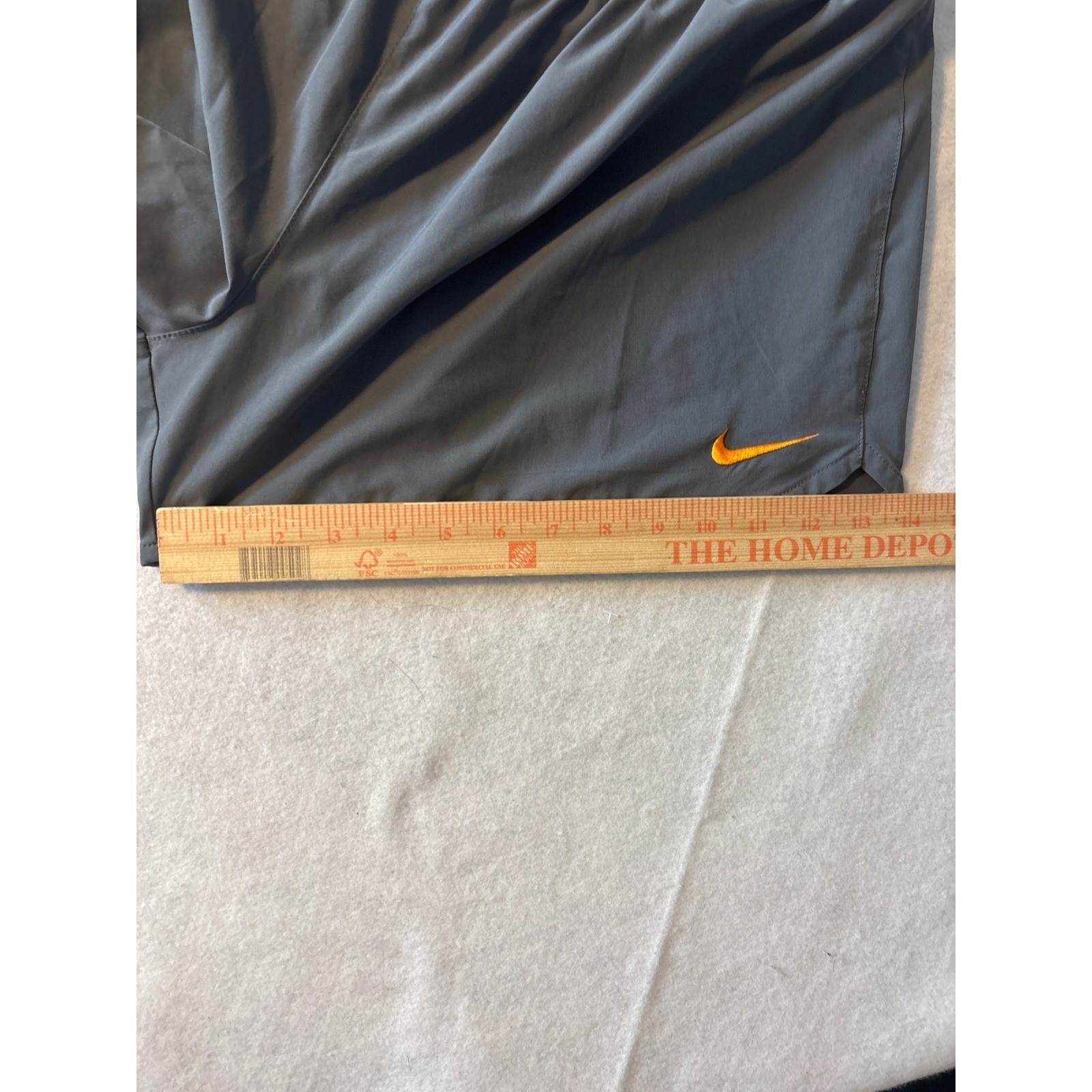 Nike Mens Dri-FIT Running Shorts Charcoal Grey Orange XL Just Do It Waistband