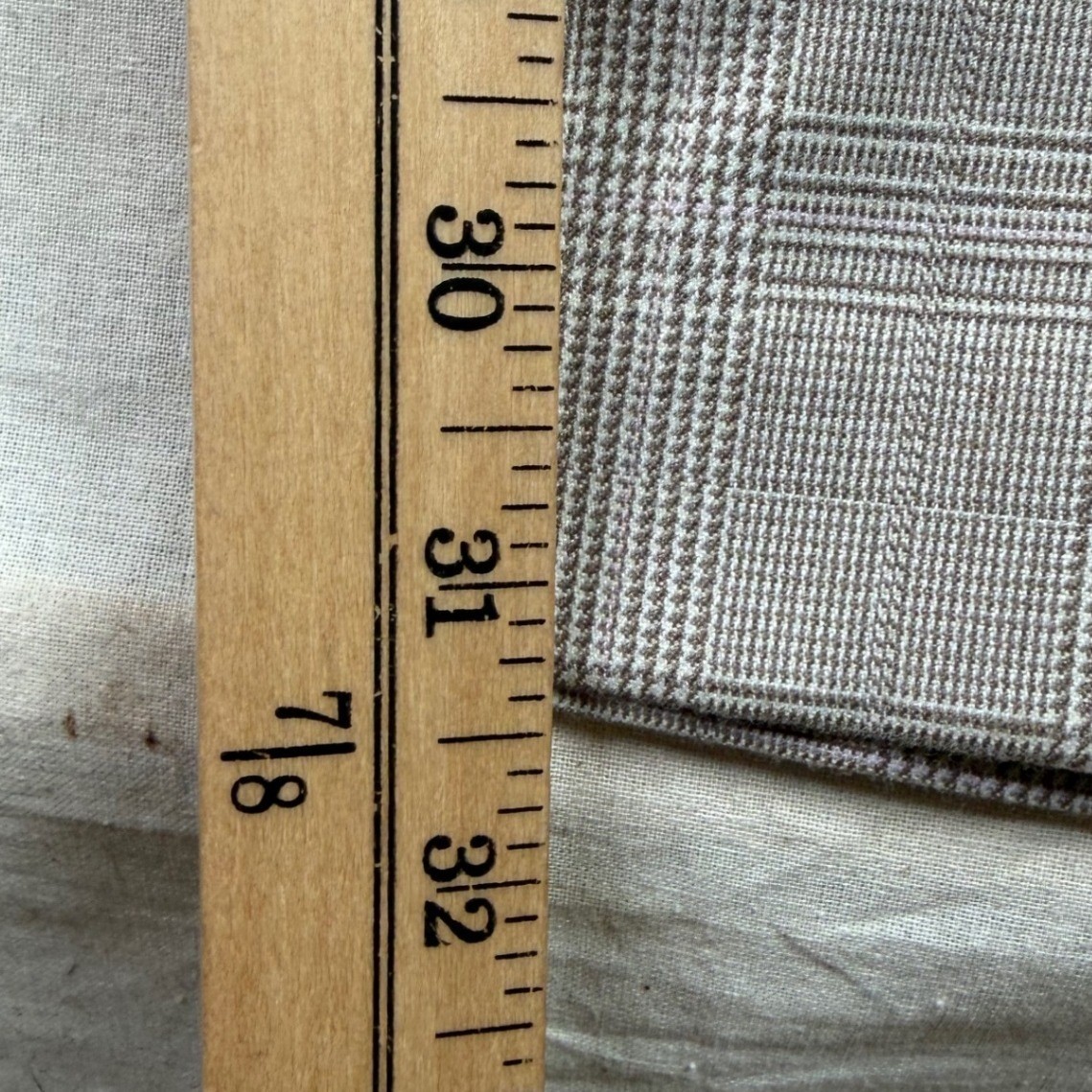 New Alfani Plaid Dress Pants size 12 Beige/White