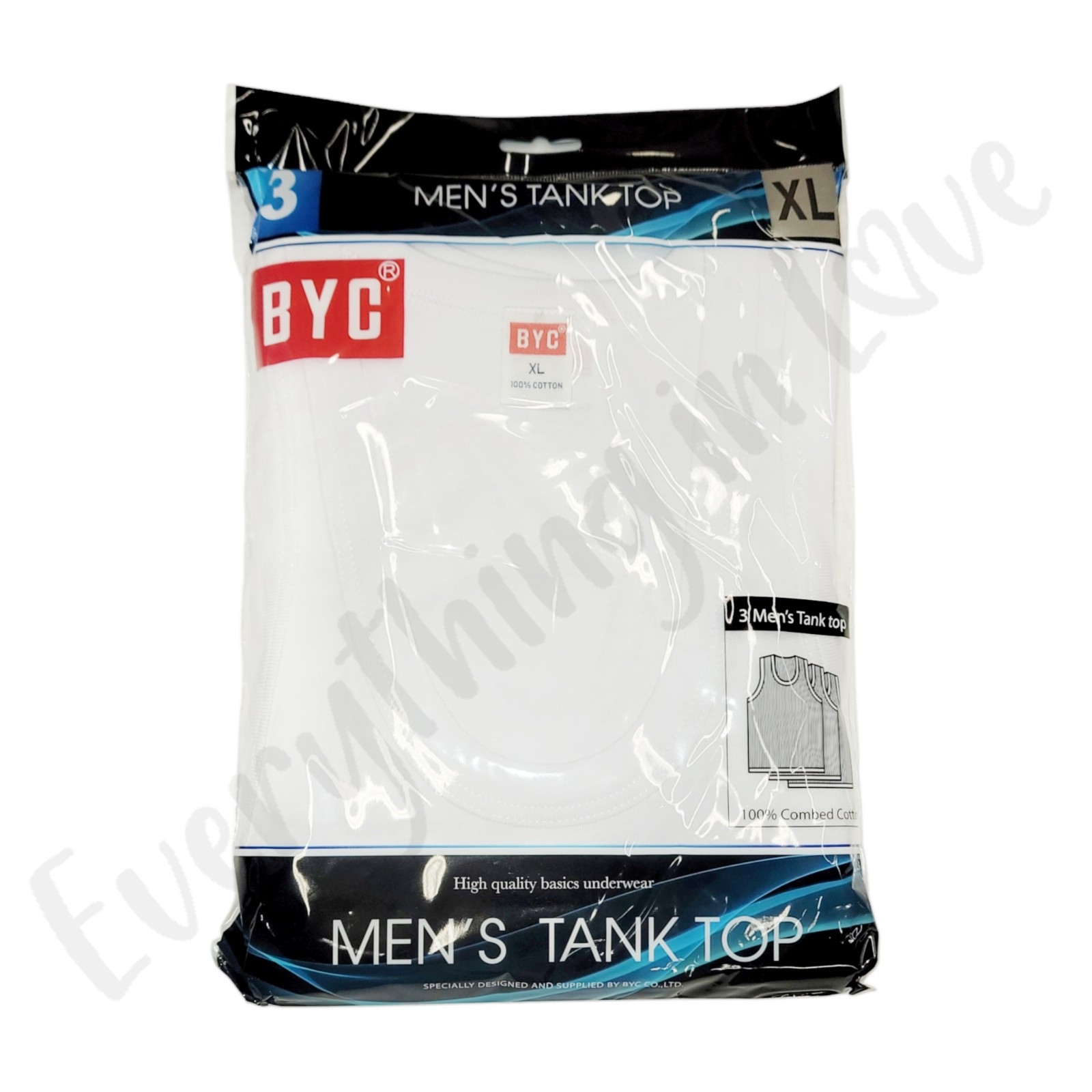 BYC 3 Pack Men 100% Premium Soft Cotton Tank Top Undershirts A Shirts Inner Wear