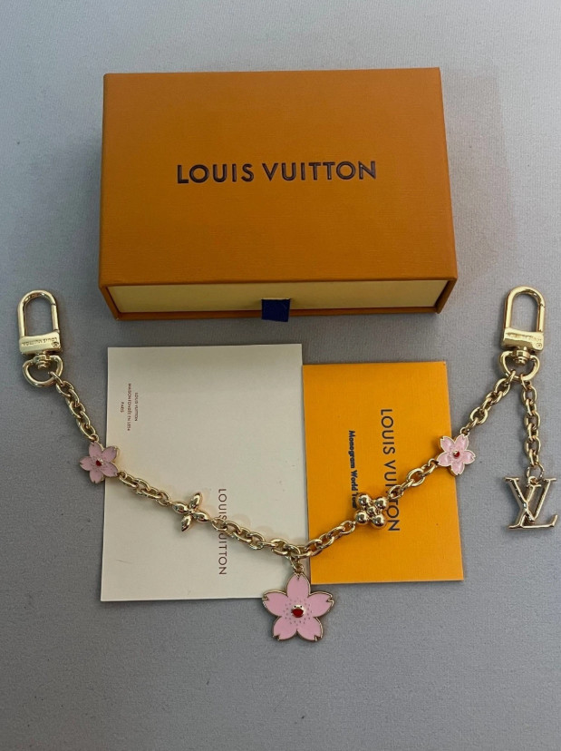 LV Monogram Charms Bag Chain Gold Key Holder M65162 New LV