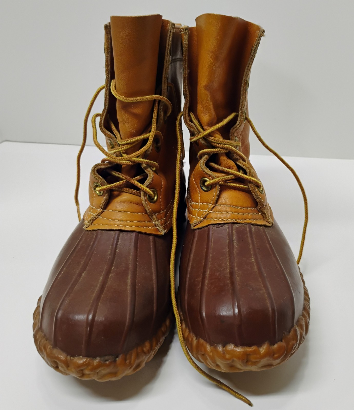 LL Bean Maine Hunting Duck Boots Vintage Original W8 M6 EUC Lace Up Leather