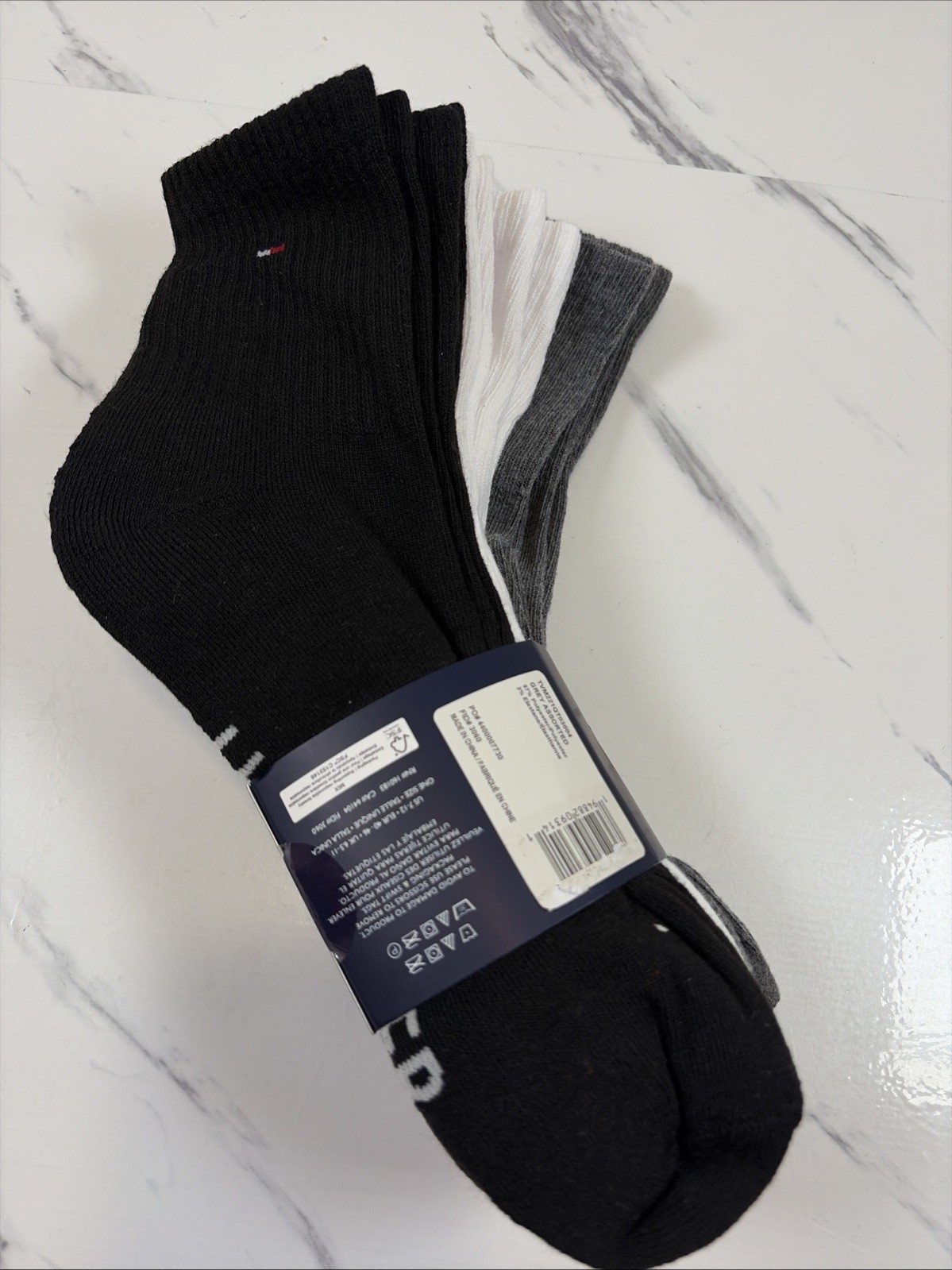 TOMMY HILFIGER Mens Quarter Crew Socks 6 Pack Size 7-12