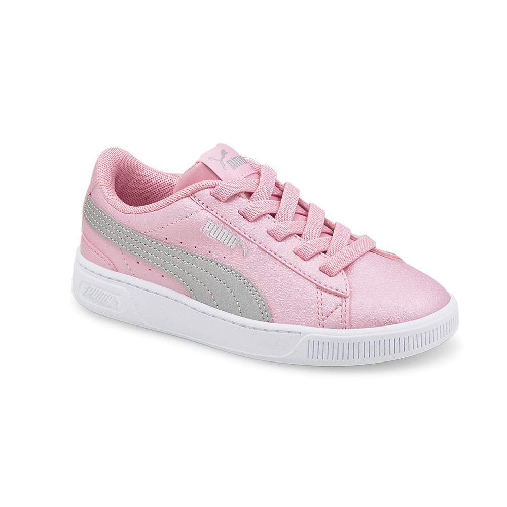 PUMA Vikky V3 Glitz Lace Up Youth Girls Pink Sneakers Casual Shoes 38470202