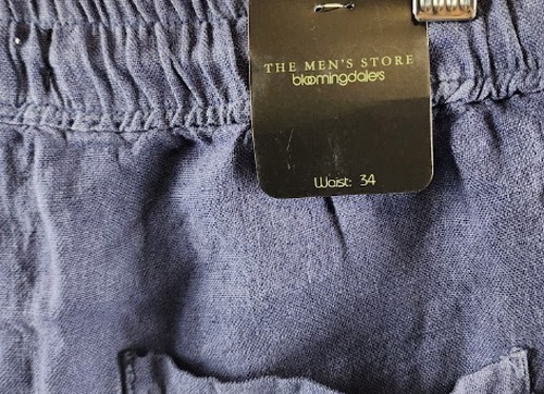 The Men’s Store at Bloomingdale’s Solid Linen 7″ Shorts Men’s 34 Navy Pull On