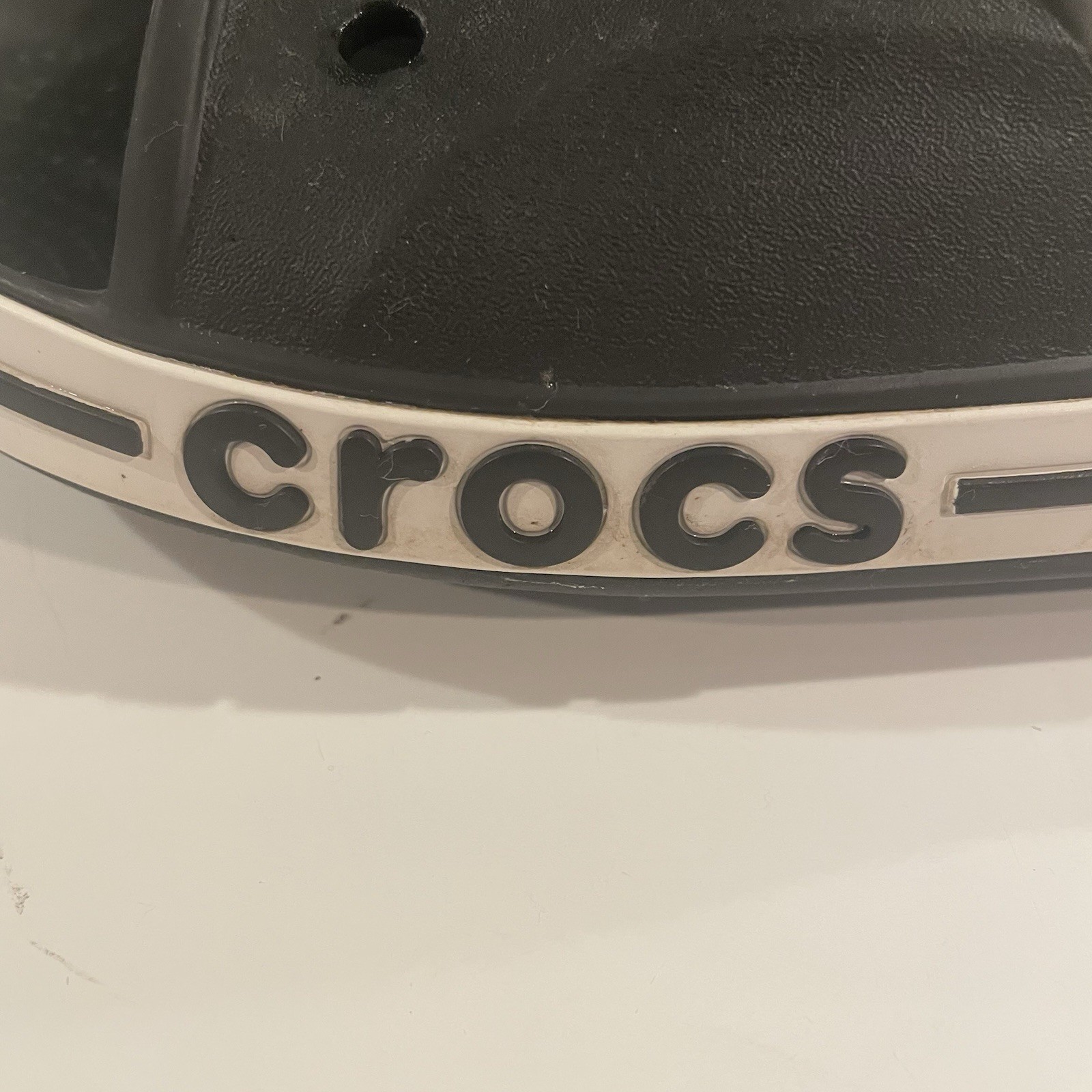 Crocs Unixes Adult Bayaband Slides Black & White Sandals W8/M6 Beach Resortwear