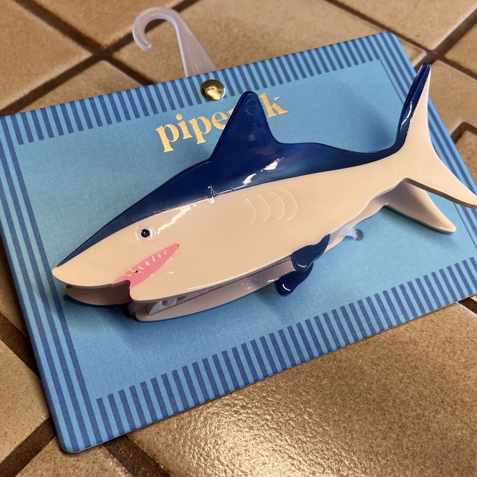 PIPER K SHARK HAIR CLIP 5″ CLAW CLAMP BEACH NAUTICAL COASTAL NEW free ship