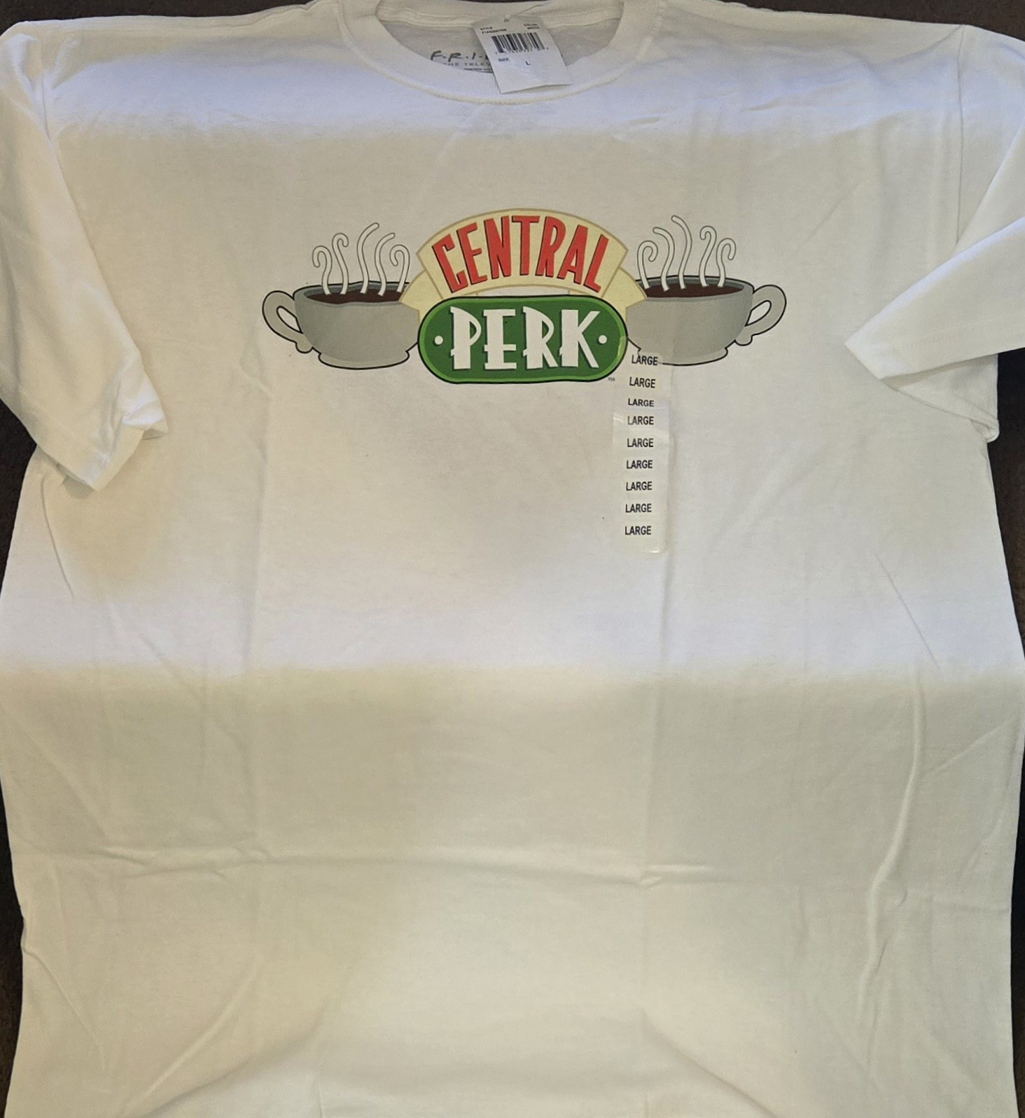 Ripple Junction Central Perk Friends Show White T-Shirt Unisex Large New