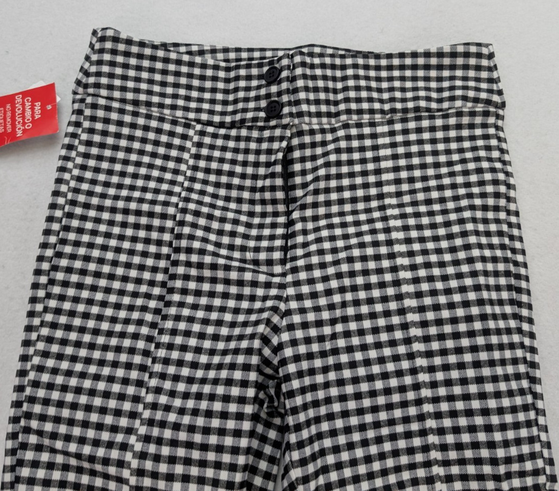 Andrea Women’s Pants Size 7 Black White Plaid Gingham Skinny Stretch
